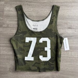 Pacsun camo lace trim cropped tank top